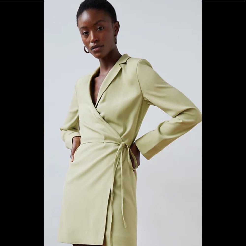Ivory BABATON v neck wrap dress
